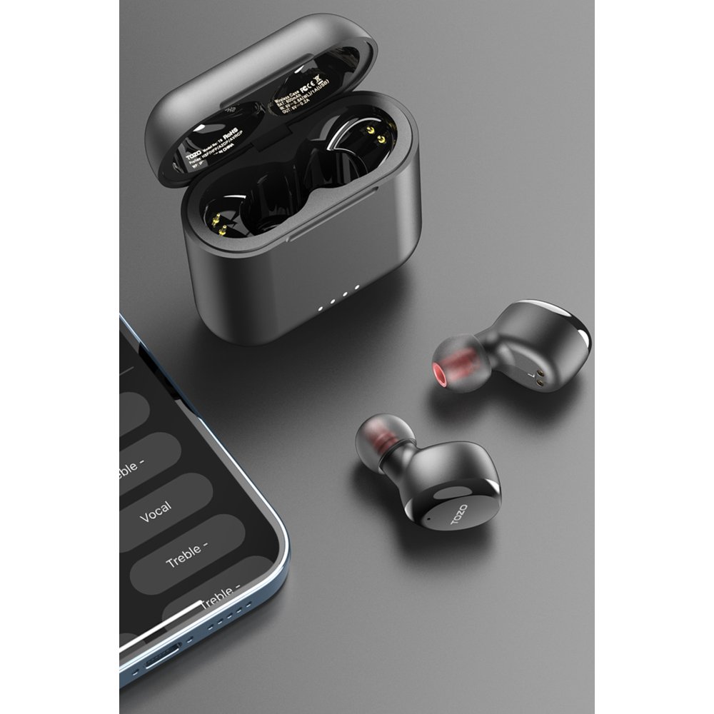 Tozo T6S Ultra Hafif IPX8 Su Geçirmez Bluetooth 5.3 Kablosuz Airpods Kulaklık - Siyah