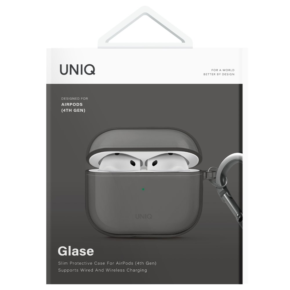 Uniq Airpods 4 (4.nesil) Glase Silikon Kılıf - Siyah