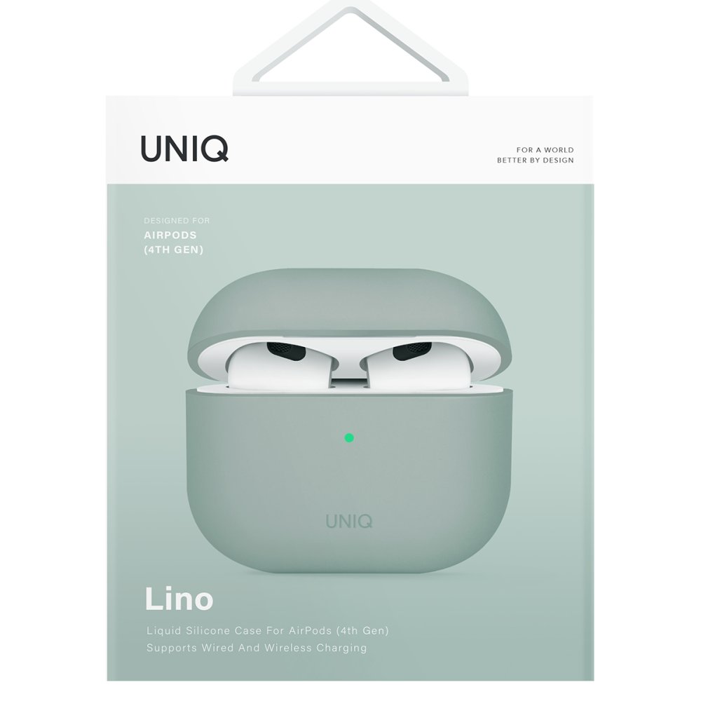 Uniq Airpods 4 (4.nesil) Lino Silikon Kılıf - Yeşil