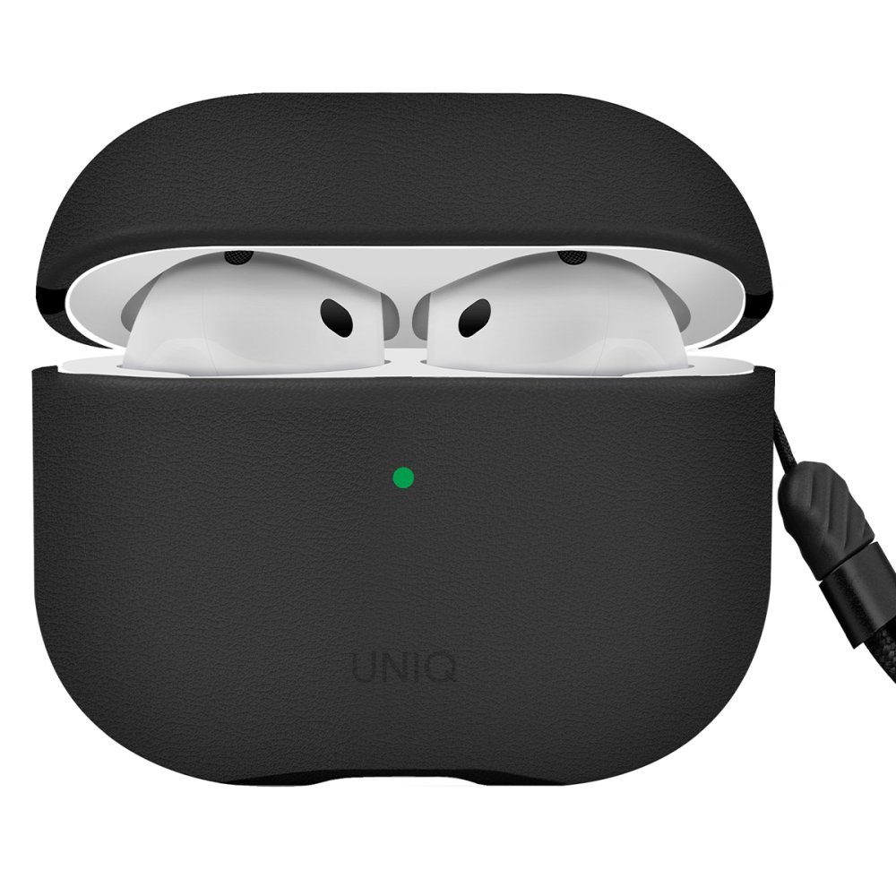 Uniq Airpods 4 (4.nesil) Lyden DS Deri Kılıf - Siyah