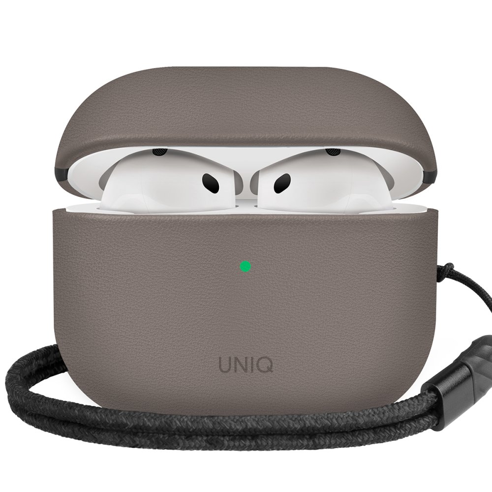 Uniq Airpods 4 (4.nesil) Lyden DS Deri Kılıf - Titan Gri