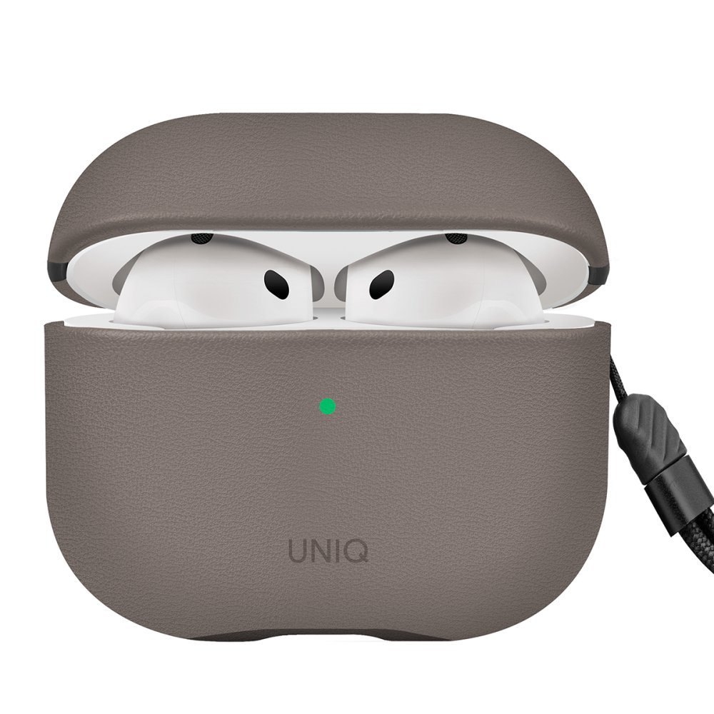 Uniq Airpods 4 (4.nesil) Lyden DS Deri Kılıf - Titan Gri