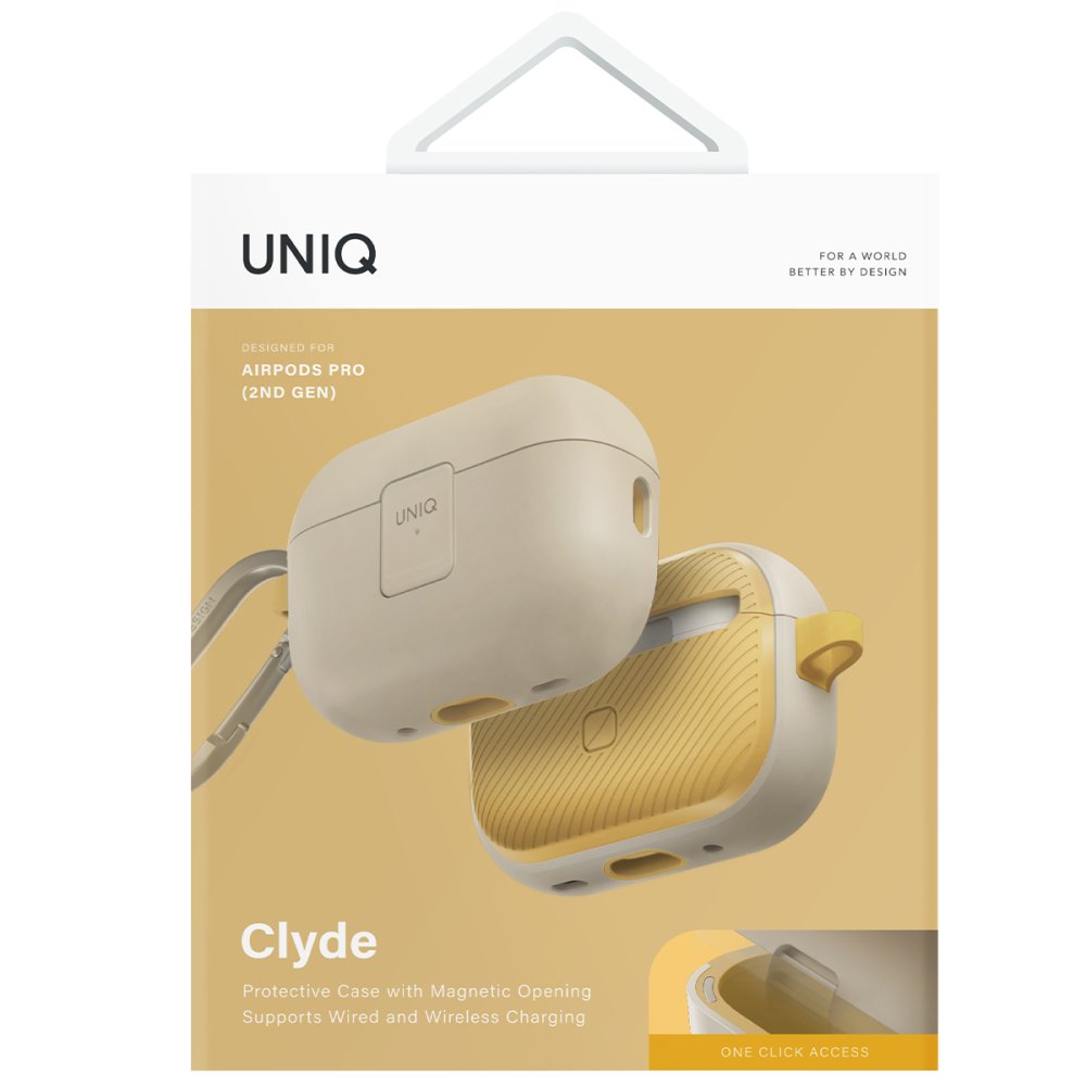 Uniq Airpods Pro 2 (2.nesil) Clyde Kilitli Kılıf - Sarı