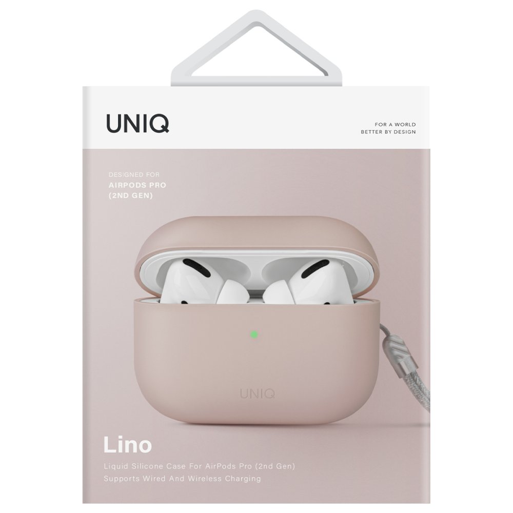 Uniq Airpods Pro 2 (2.nesil) Lino Silikon Kılıf - Pembe