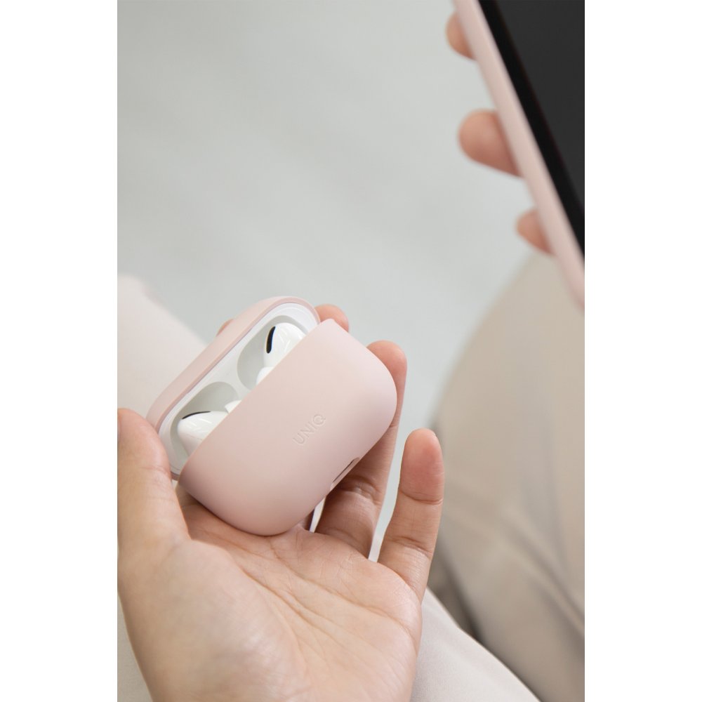 Uniq Airpods Pro 2 (2.nesil) Lino Silikon Kılıf - Pembe