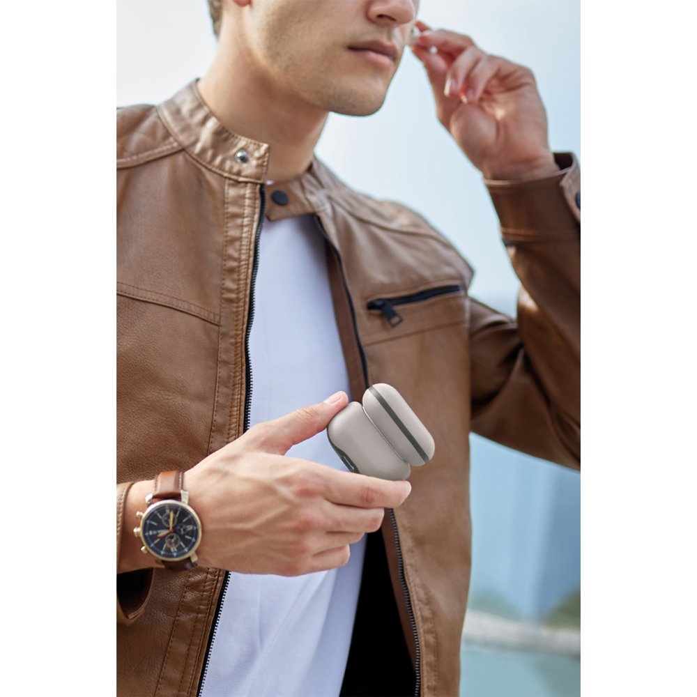 Uniq Airpods Pro 2 (2.nesil) Lyden DS Deri Kılıf - Mavi