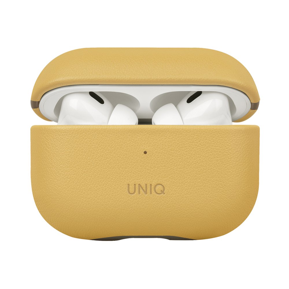 Uniq Airpods Pro 2 (2.nesil) Lyden DS Deri Kılıf - Sarı