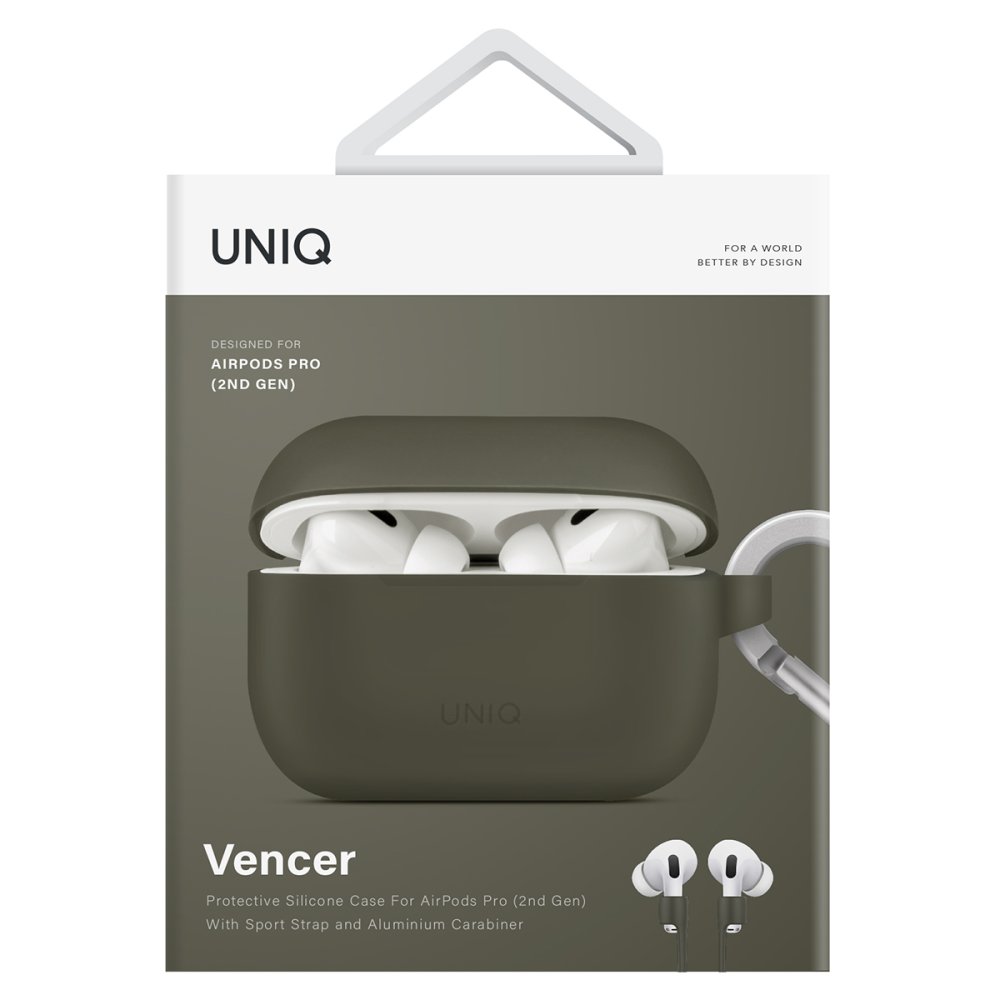 Uniq Airpods Pro 2 (2.nesil) Vencer Silikon Kılıf - Koyu Yeşil