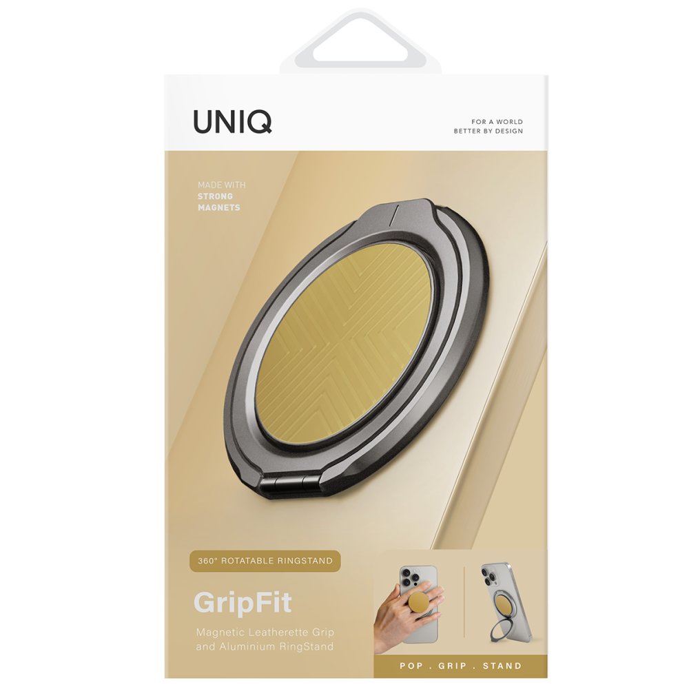 Uniq GripFit Classic 360 Manyetik Magsafe Kickstand Yüzük - Sarı