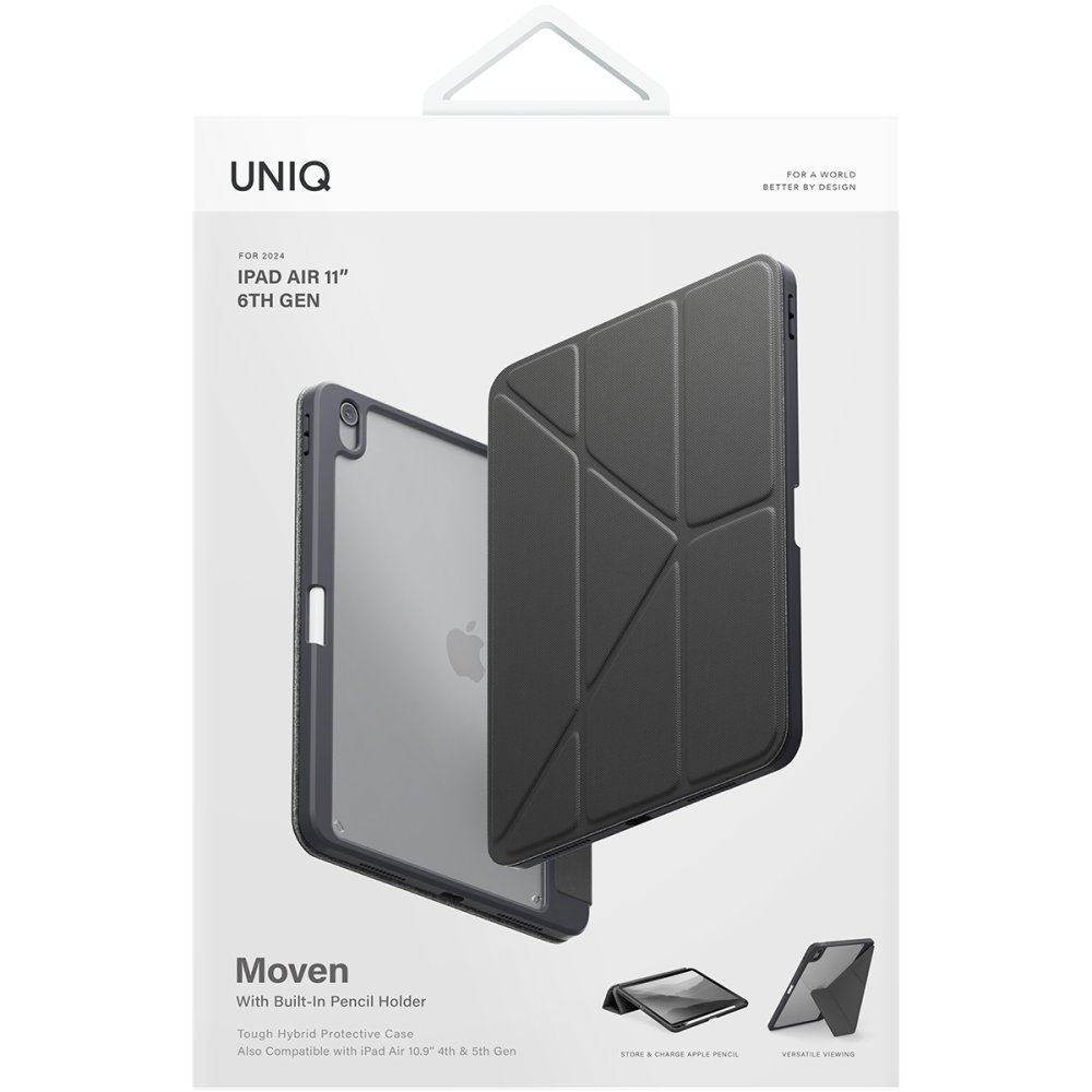 Uniq iPad Air 11 (2024) Moven Standlı Tablet Kapak - Gri