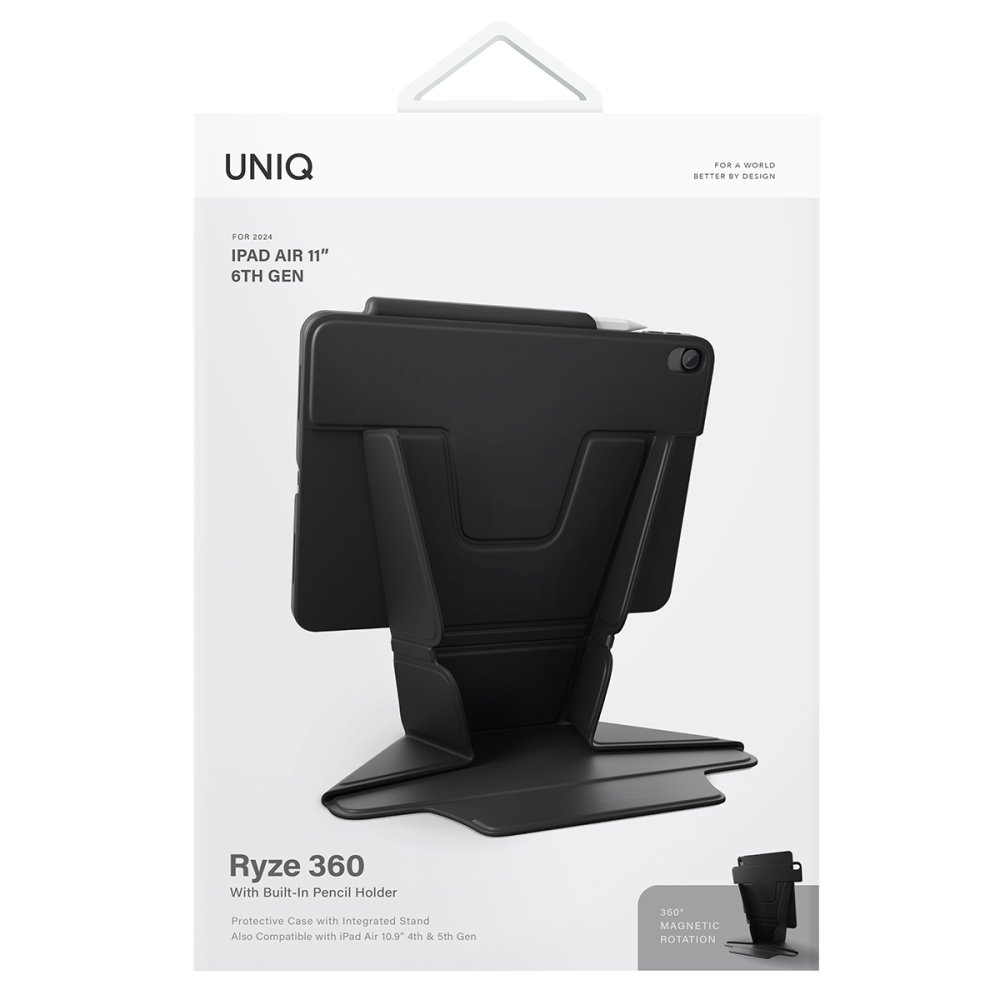 Uniq iPad Air 11 (2024) Ryze Standlı Katlanabilir Tablet Kapak - Gri