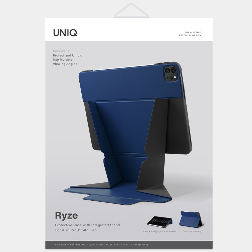 Uniq iPad Pro 11 (2022) Ryze Standlı Katlanabilir Tablet Kapak - Lacivert