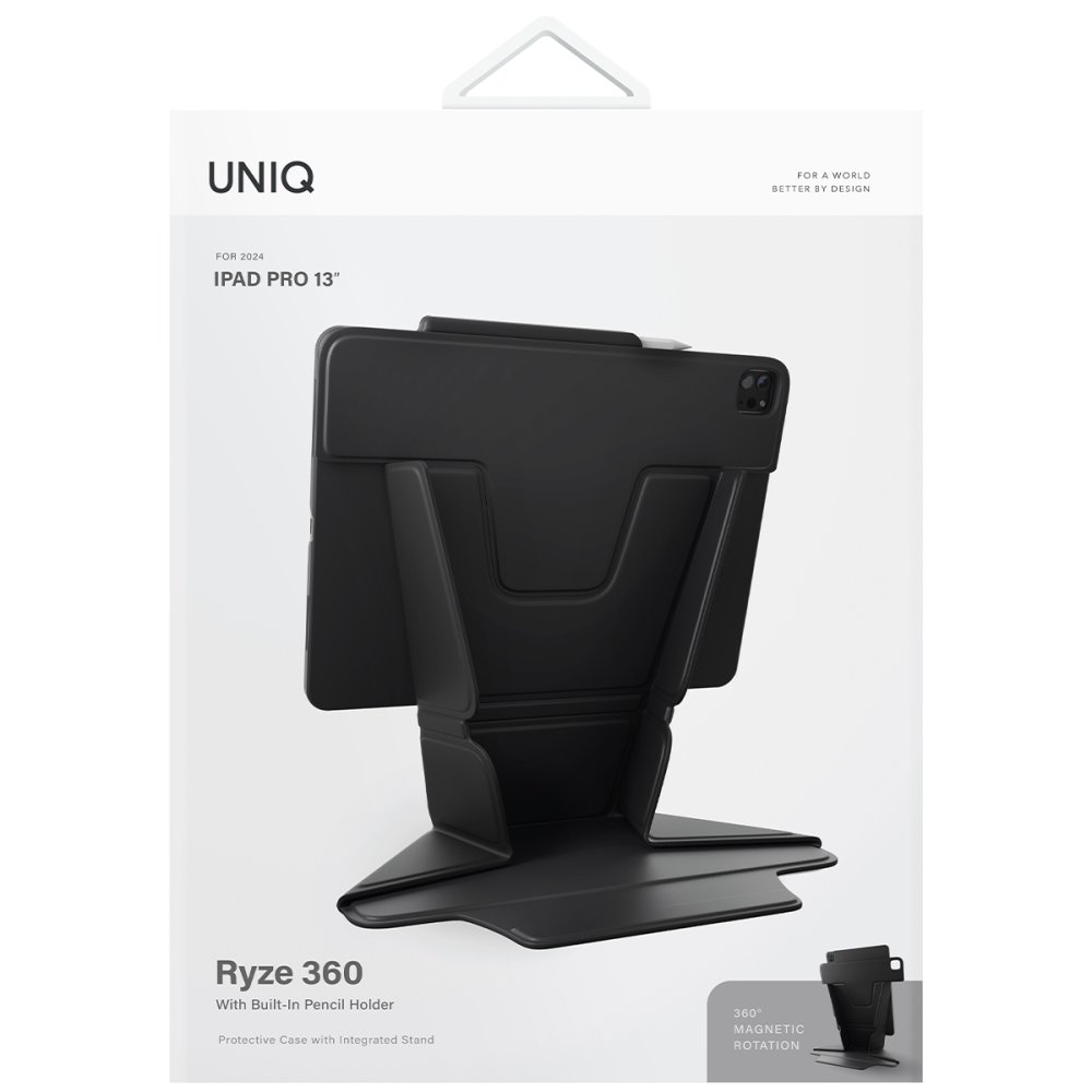 Uniq iPad Pro 13 (2024) Ryze Standlı Katlanabilir Tablet Kapak - Siyah