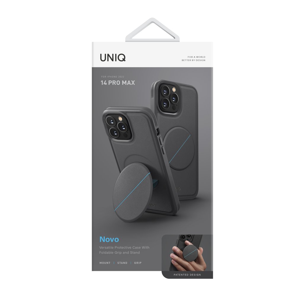 Uniq iPhone 14 Pro Max Novo Standlı Kapak - Gri