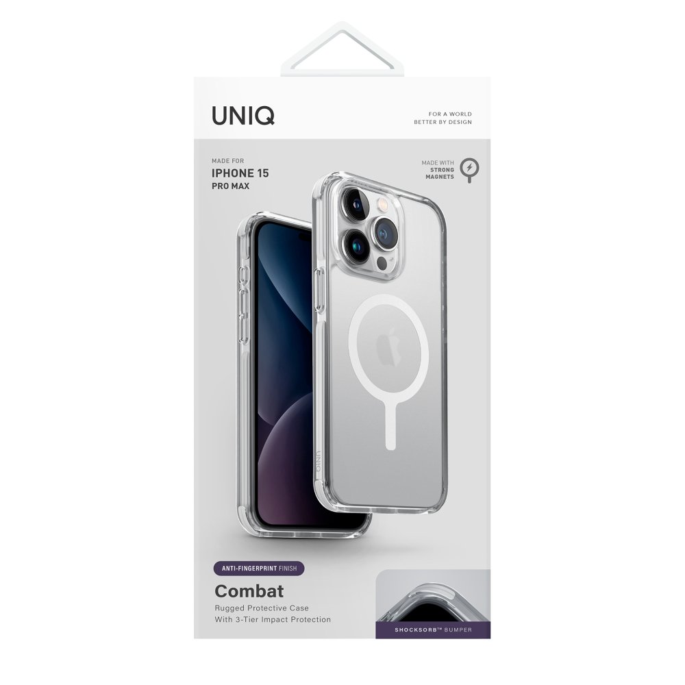 Uniq iPhone 15 Pro Combat Magsafe Kapak - Beyaz