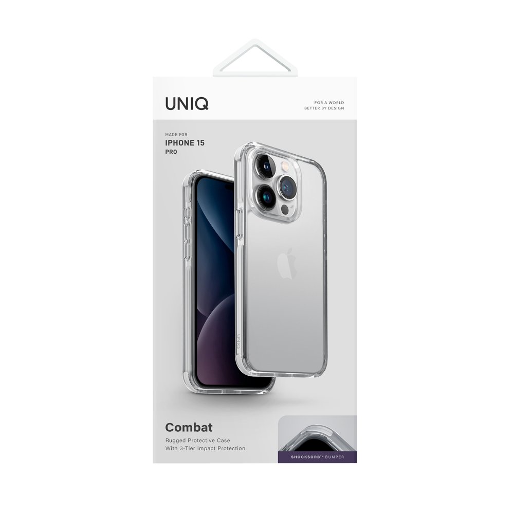 Uniq iPhone 15 Pro Max Combat Kapak - Beyaz