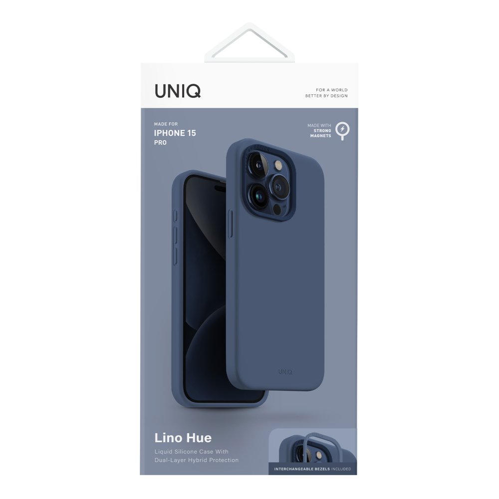 Uniq iPhone 15 Pro Max Lino Hue Magsafe Kapak - Mavi