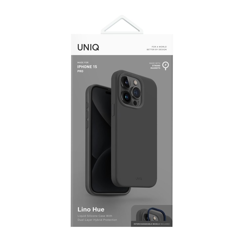 Uniq iPhone 15 Pro Max Lino Hue Magsafe Kapak - Gri