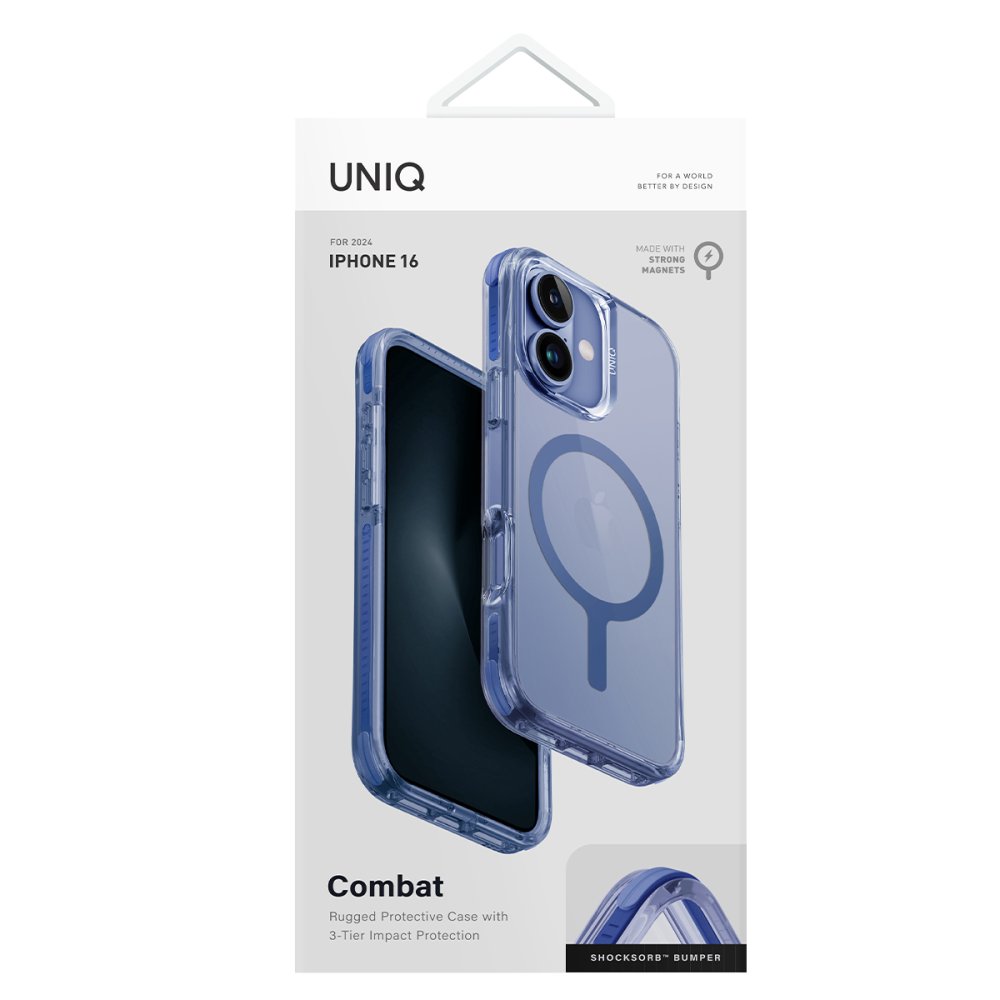 Uniq iPhone 16 Combat Magsafe Kapak - Mavi