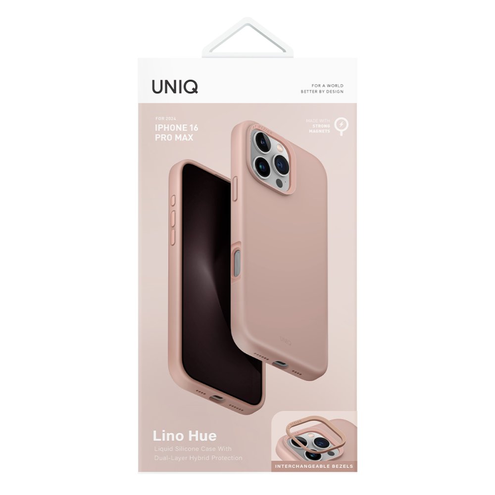 Uniq iPhone 16 Pro Lino Hue Magsafe Kapak - Pembe