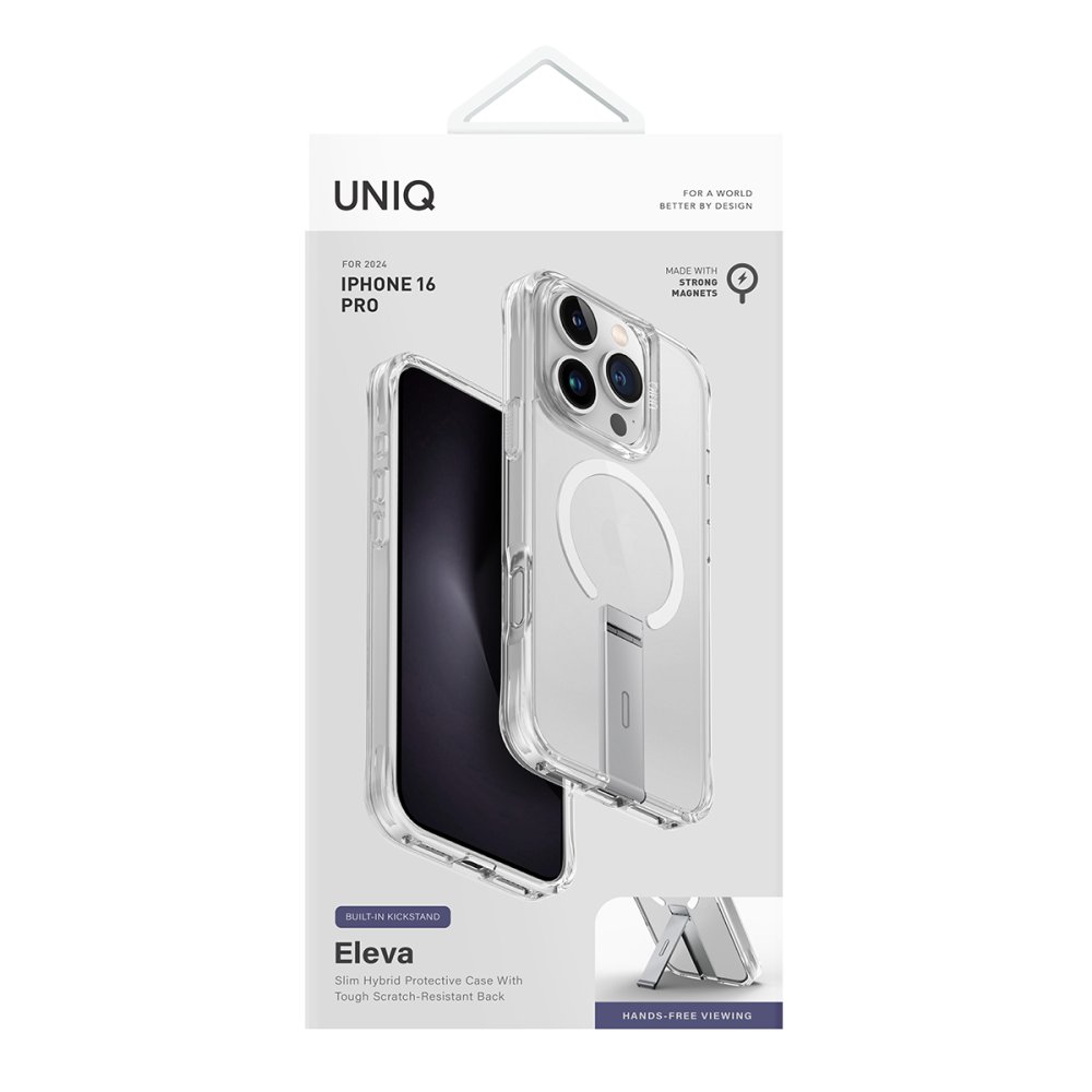 Uniq iPhone 16 Pro Max Eleva Standlı Magsafe Kapak - Şeffaf