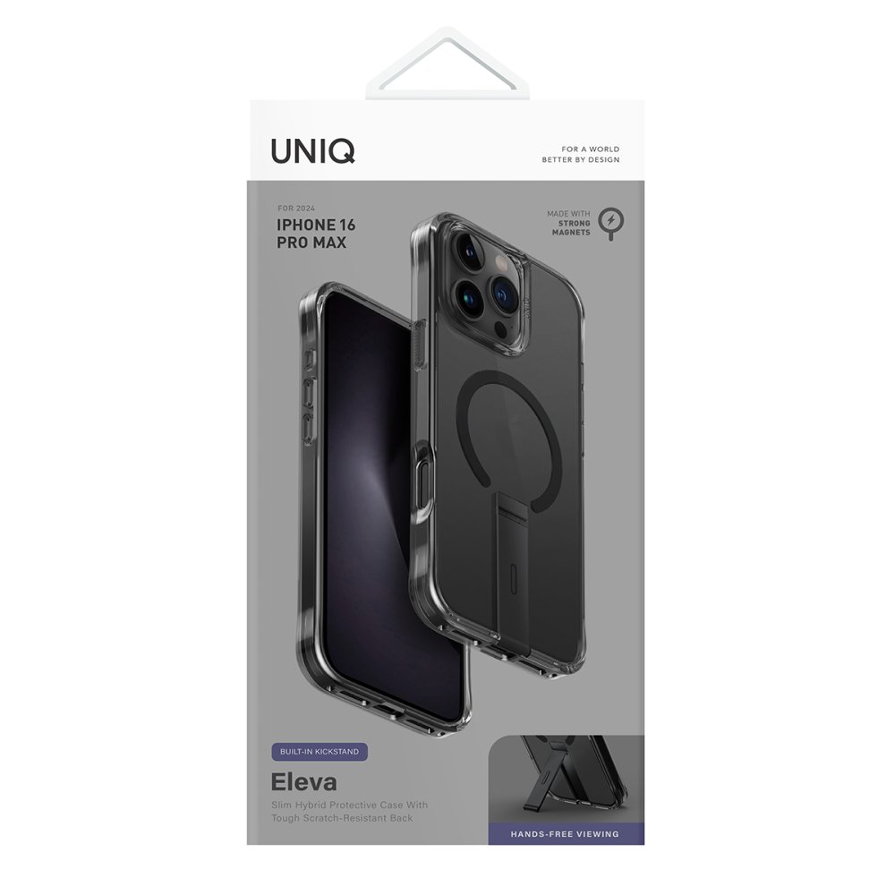 Uniq iPhone 16 Pro Max Eleva Standlı Magsafe Kapak - Siyah