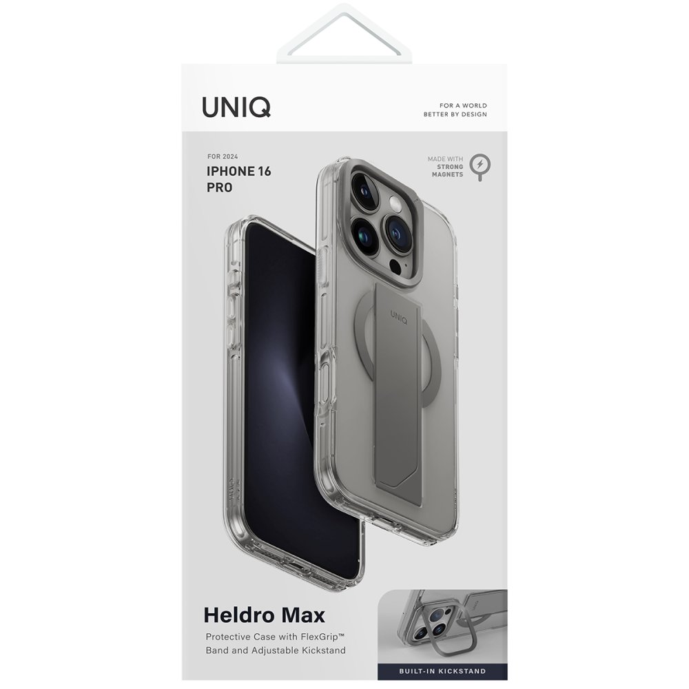 Uniq iPhone 16 Pro Max Heldro Max Magsafe Standlı Kapak - Titan Gri