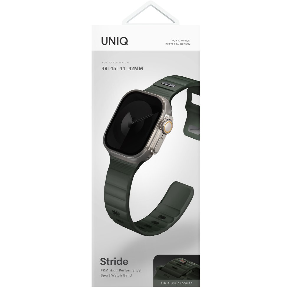 Uniq Watch 38mm Stride FKM Silikon Kordon - Koyu Yeşil