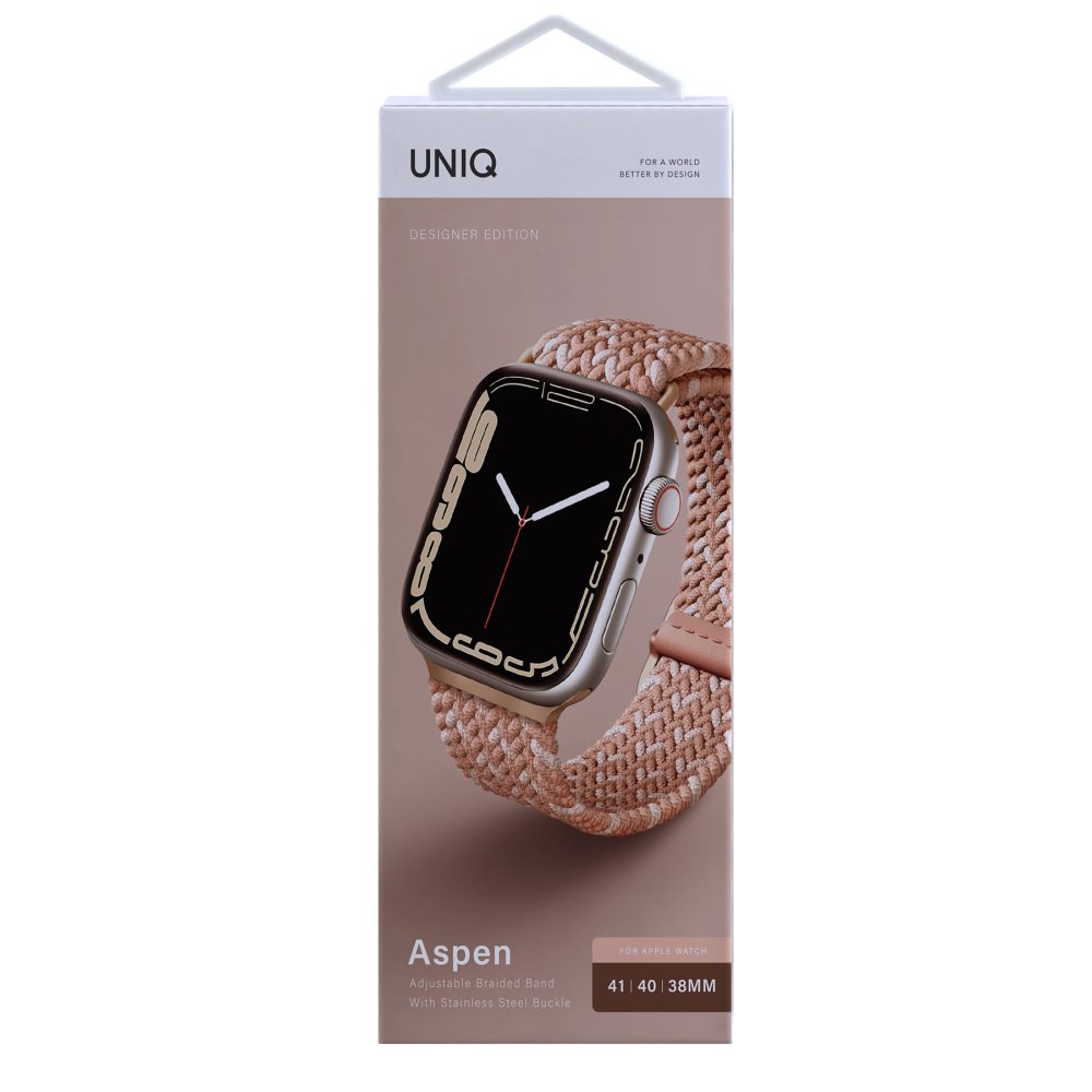 Uniq Watch 41mm Aspen Designer Örgülü Kordon - Pembe