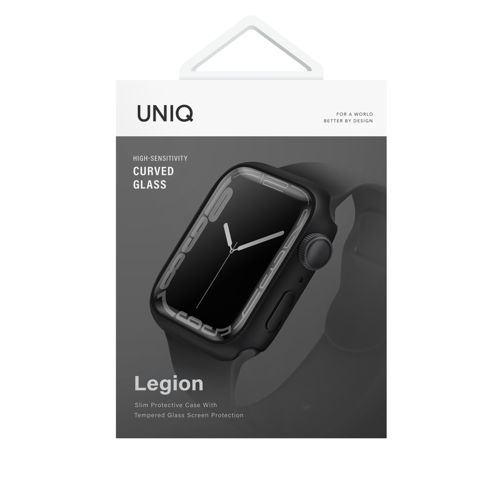 Uniq Watch 41mm Legion Camlı Silikon Kasa Koruyucu - Siyah
