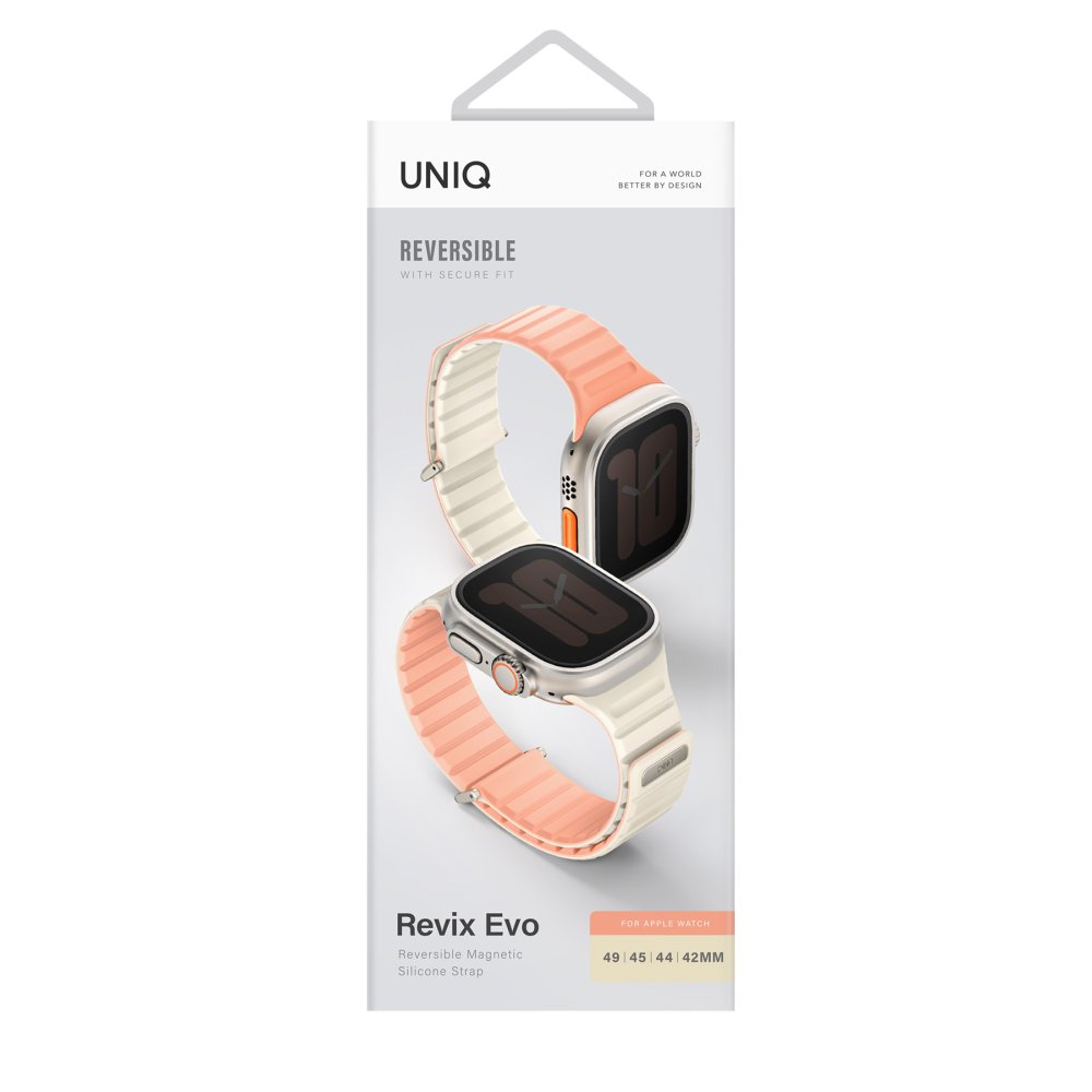 Uniq Watch 42mm Revix Evo Reversible Manyetik Kordon - Pembe-Bej