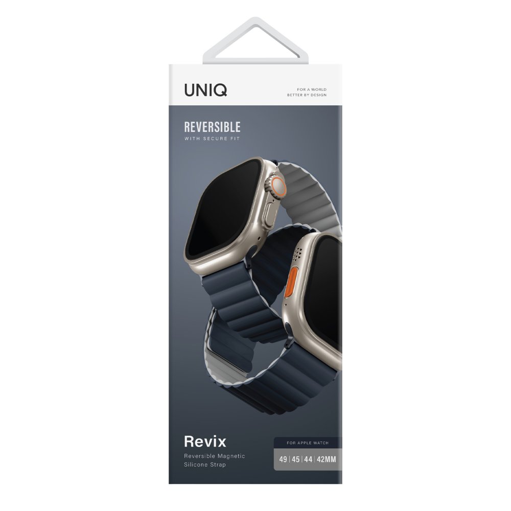 Uniq Watch 42mm Revix Reversible Manyetik Kordon - Lacivert-Gri