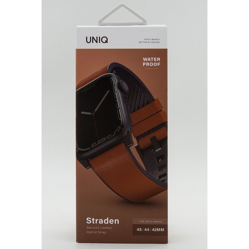 Uniq Watch 42mm Straden Su Geçirmez Deri Kordon - Kahverengi