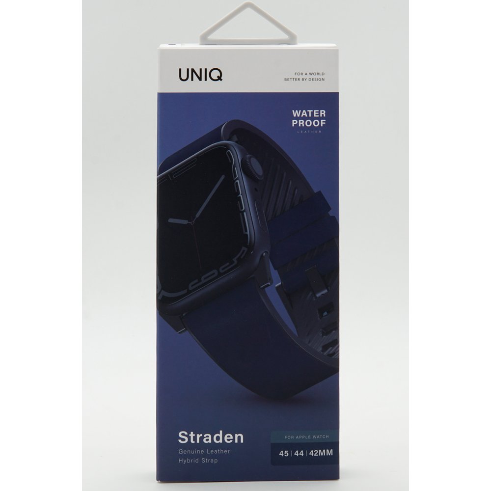 Uniq Watch 42mm Straden Su Geçirmez Deri Kordon - Mavi