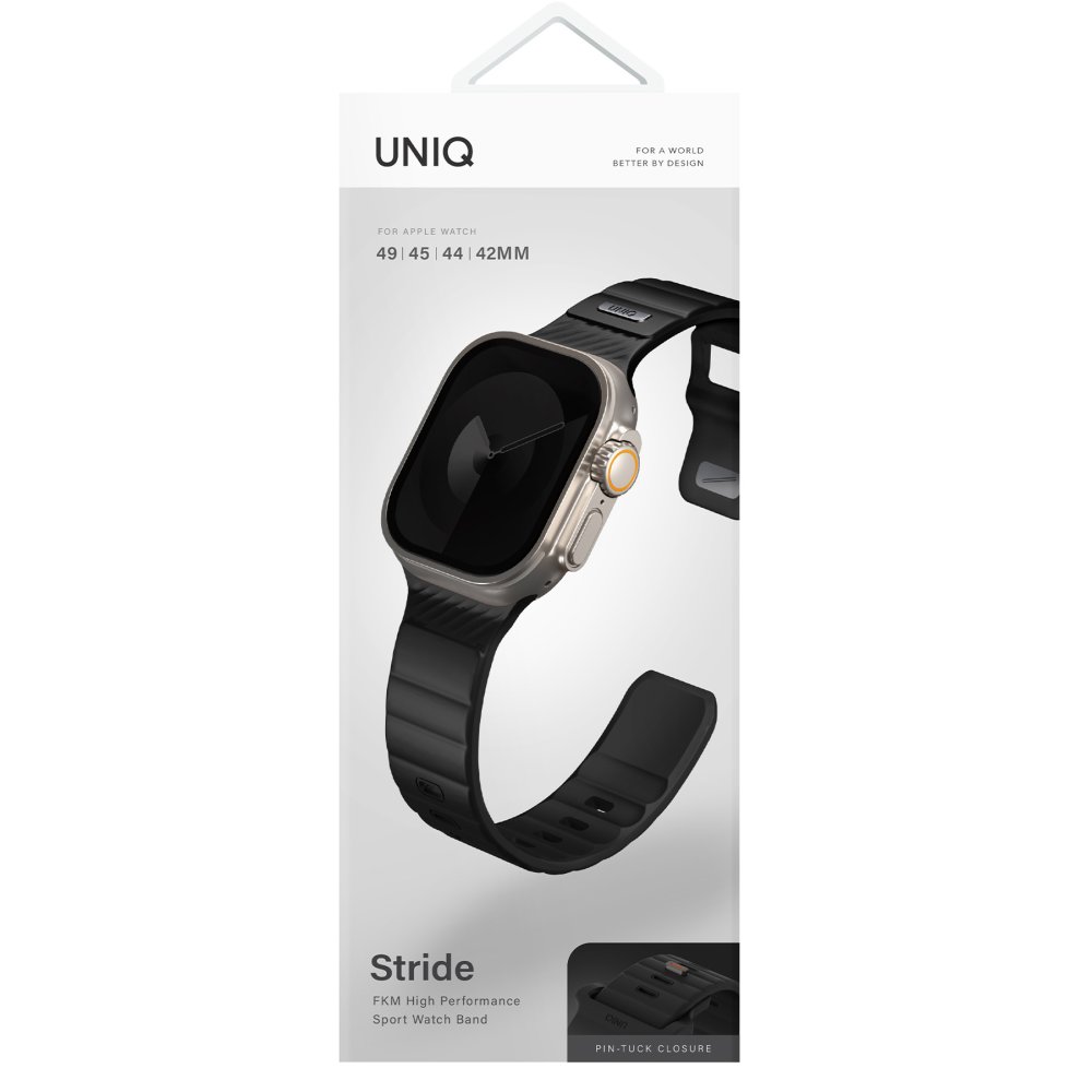 Uniq Watch 42mm Stride FKM Silikon Kordon - Siyah