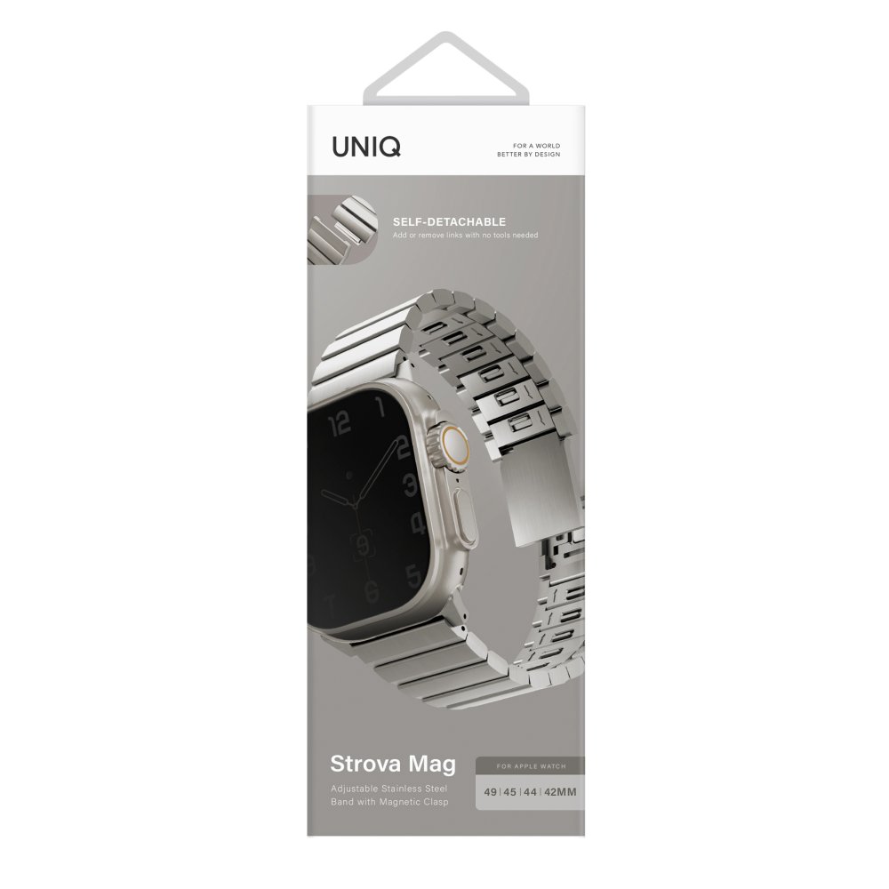 Uniq Watch 42mm Strova Mag Çelik Kordon - Gümüş