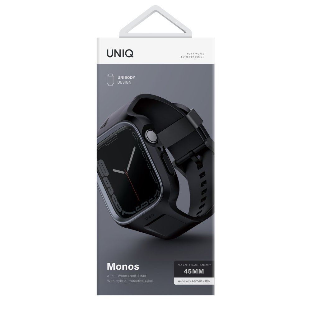 Uniq Watch 44mm Monos 2 in 1 Silikon Kordon - Siyah