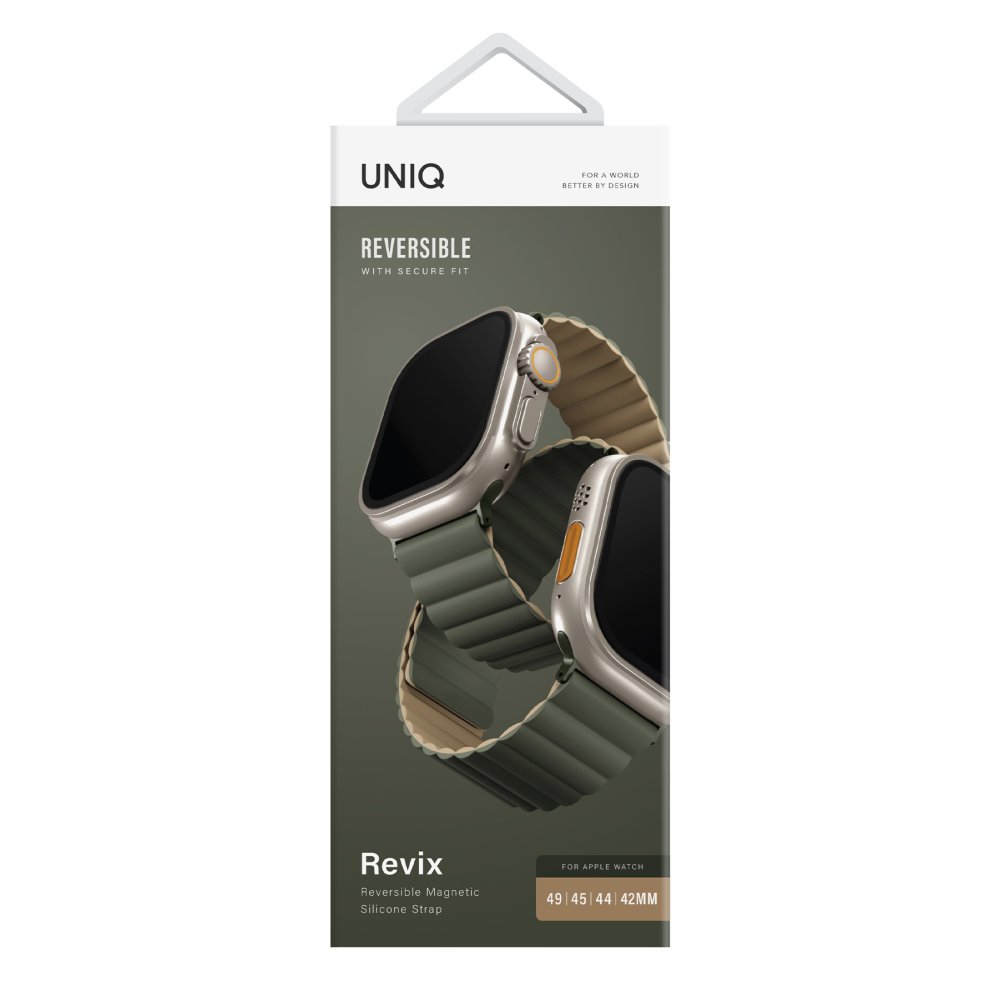 Uniq Watch 44mm Revix Reversible Manyetik Kordon - Yeşil-Gold