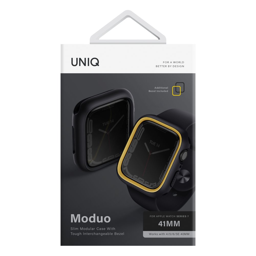 Uniq Watch Ultra 49mm Moduo Camlı Kasa Ekran Koruyucu - Siyah-Sarı