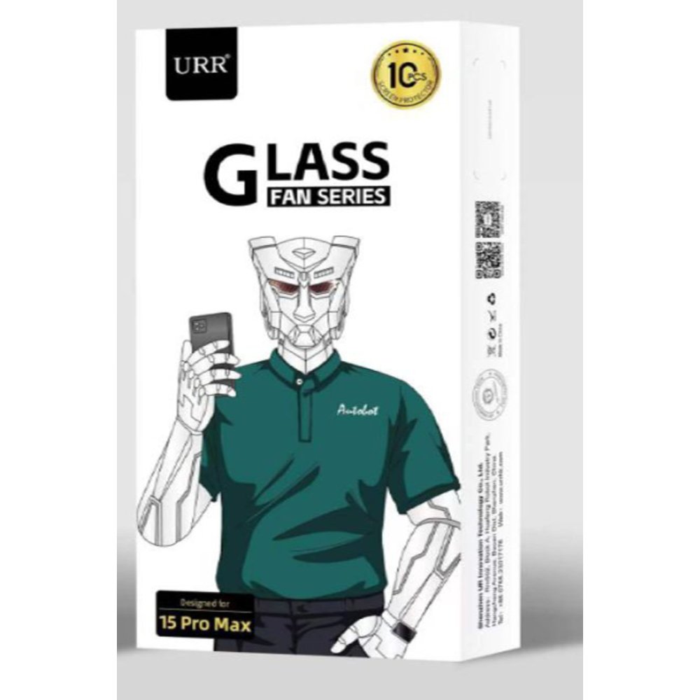 URR iPhone 14 Pro Max Fan Series HD Privacy Antistatik Cam Ekran Koruyucu 10 Adet - Siyah