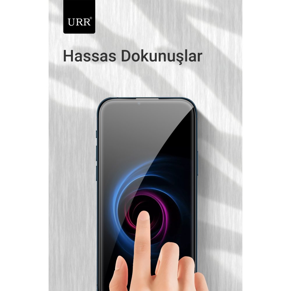 URR iPhone 15 Pro Max 3D Resin Edge Cam Ekran Koruyucu - Siyah