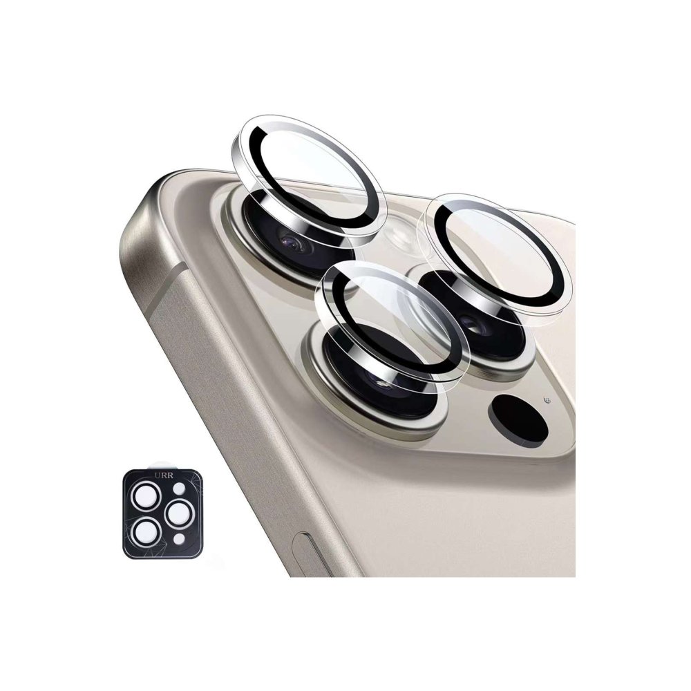 URR iPhone 15 Pro Max Crystal Clear Magsafe 3in1 Ekran Koruyucu ve Kamera Lens Set - Şeffaf