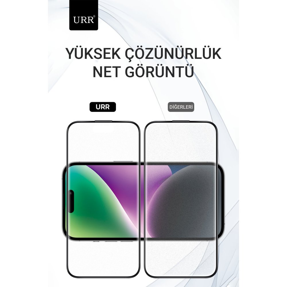 URR iPhone 16 Pro 3D Matte Antiglare Resin Edge Cam Ekran Koruyucu - Siyah