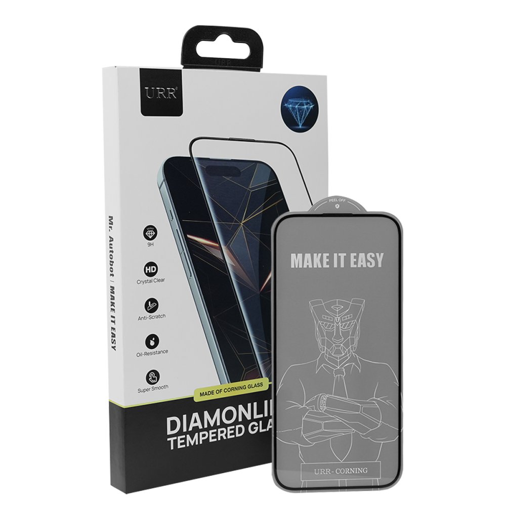 URR iPhone 16 Pro Diamonlike Corning Glass 3X Shatterproof Sapphire Cam Ekran Koruyucu - Siyah