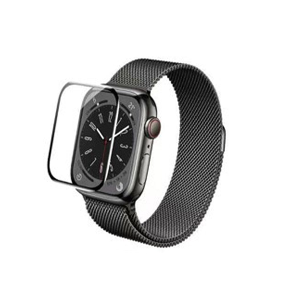 URR Apple Watch 44mm 2in1 PMMA Nano Ekran Koruyucu - Siyah