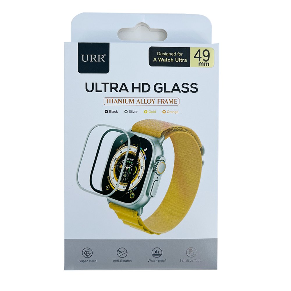 URR Watch Ultra 2 49mm 3D Full Glue 2in1 Saat Cam Ekran Koruyucu - Siyah