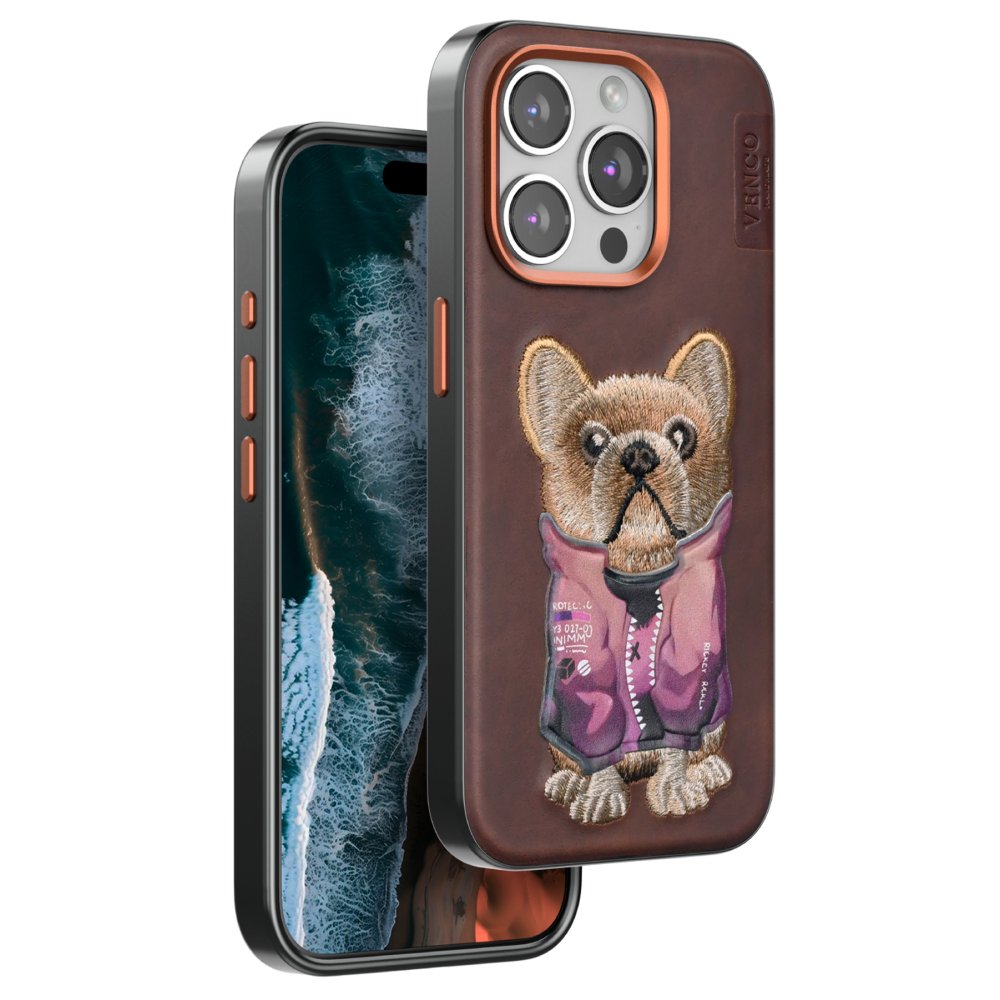 Venco iPhone 14 Pro Max Cute Desenli Kapak - Koyu Kahve