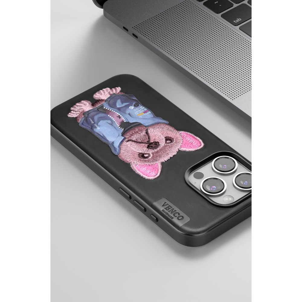 Venco iPhone 15 Pro Cute Desenli Kapak - Kahverengi