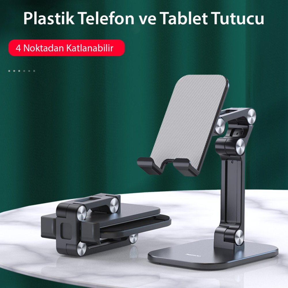 Yesido C104 Ayarlanabilir Katlanabilir Masaüstü Telefon Tablet Standı - Siyah