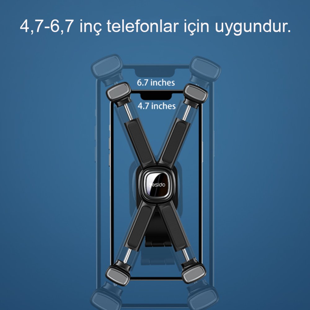 Yesido C191 Bisiklet İçin Ayarlanabilir Telefon Tutucu - Siyah